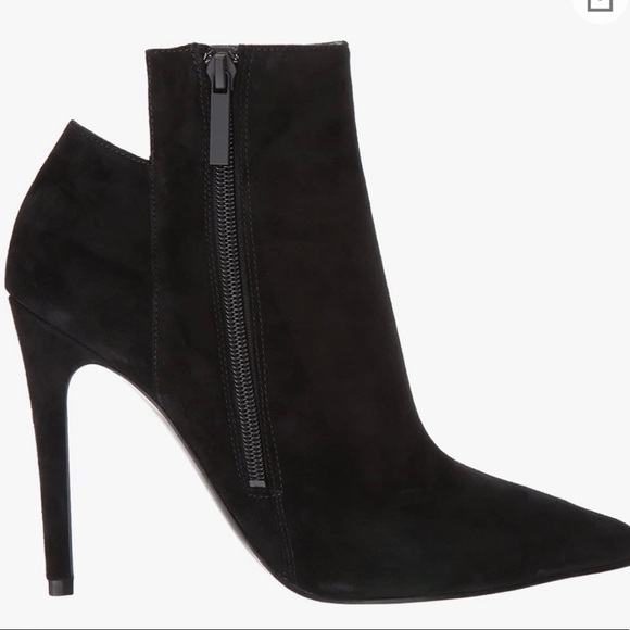 Black Suede Ankle Booties - Picture 2 of 4